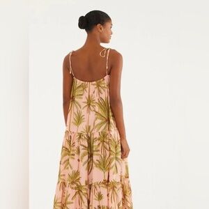 FARM Rio Pink and Green Palm Print Dress